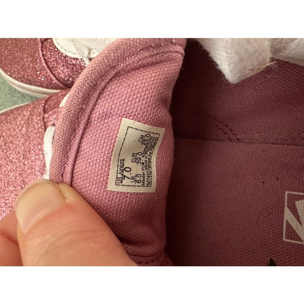 Vans Old Skool Glitter Sneakers Juniors 7 Rose aprox 8.5 Womens - Picture 5 of 6
